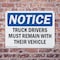 Signmission Truck Drivers Must Remain With Their Vehicle OSHA Notice Sign, Plastic, 10in W x 7in L, 2PK OS-2PACK-NS-P-710-L-16761 - alternate 4
